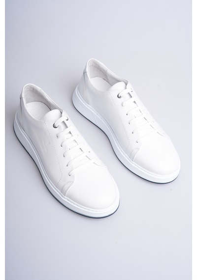 Fame Step Erkek Hakiki Deri Sneaker Ayakkabı Ortopedik Rahat Günlük - Torino Beyaz