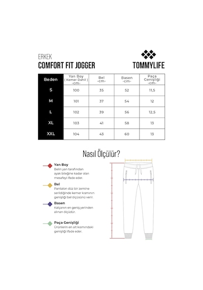 Tommy Life Cesar Lacivert Cepli Şardonlu Erkek Eşofman Alt - 84929 Lacivert