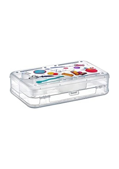 Şeffaf Plastik Bölmeli Çift Taraflı Hobi Dikiş Iğne Kutusu Düzenleyici Arduino Balıkçı Malzeme Saklama Organizer 1 Açık Bej