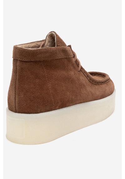 Luvishoes Luvi Shoes Melıa Taba Süet Hakiki Deri Kadın Bilekte Bot Taba