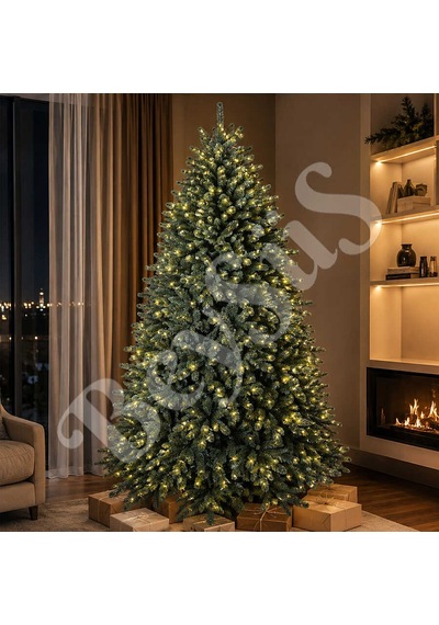 Mavi Ladin Kendinden Işıklı Yılbaşı Çam Ağacı 240 Cm 2475 Dal - Premium Seri