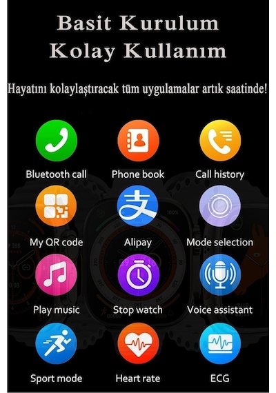 Wearfitpro 49mm Çift Kordon Kilitli Vidalı Gs Ultra 8 Max Watch 8 Ultra 2.08 Ekran Akıllı Saat