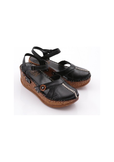Dgn 217-2064 Kadin Mega Kalin Taban Sandalet Siyah