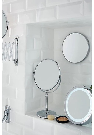 Krom Çift Taraflı Makyaj ve Masa Aynası 35 CM MB030 Krom Çift Taraflı Makyaj ve Masa Aynası 35 CM MB030