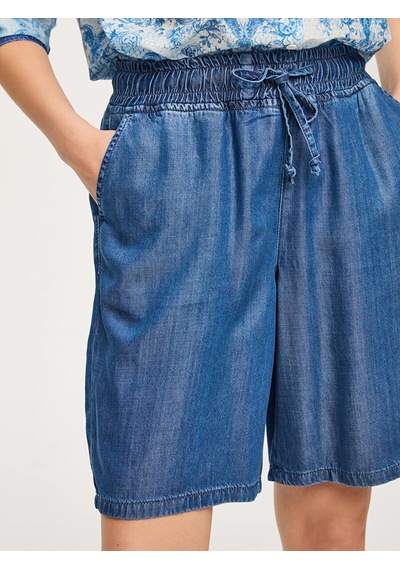 Faik Sönmez Beli Lastikli Comfort Fıt Liyoselli Jean Şort S26jst003 Us26jst00327 İndigo