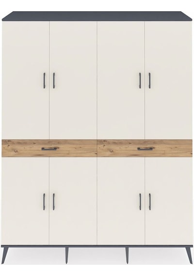 Hyperion Gardrop 10 Raflı 2 Çekmeceli 8 Kapaklı 176x44x221 Antrasit-aytaşı/çam Aytaşı/çam Hyperion Gardrop 10 Raflı 2 Çekmeceli 8 Kapaklı 176x44x221 Antrasit-aytaşı/çam Aytaşı/çam