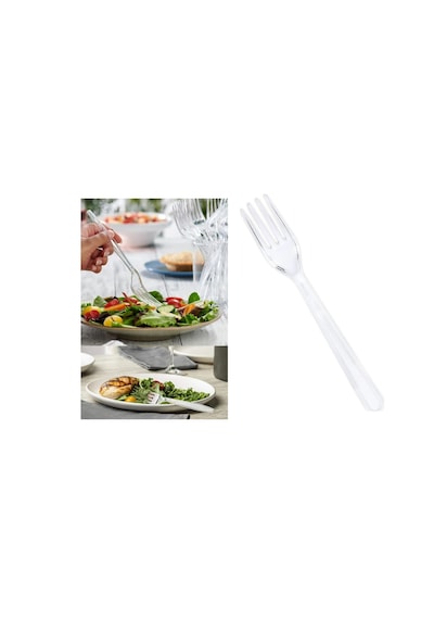 Plastik Çatal 12 Adet 18cm Tekrar Kullanılabilir Parti,düğün Yeme Beyaz