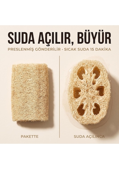 Doğal Kabak Bulaşık Süngeri 10 Cm Doğal Lifler Anti-bakteriyel 1 Adet