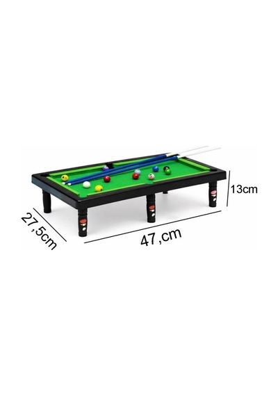 12 Toplu 2 Istakalı Taşınabilir 47,5cm Eğitici Bilardo Ve Masası Eğitici Spor Oyuncağı