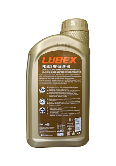 Lubex Primus Mv-La 5W-30 Tam Sentetik Motor Yağı 12 x 1 L