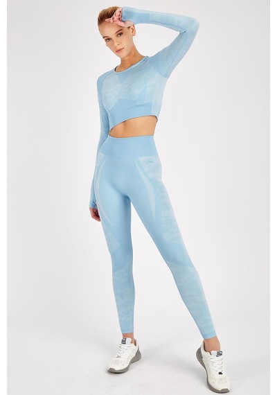 Maraton Active Slimfit Kadın Fitness Mavi Tayt 812081-mavi