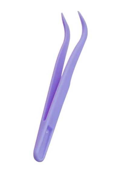 Koodmax Hassas Elektronik Ve El Sanatları Tamir Cımbızı Sert Plastik 11cm Kavisli Cımbız Mor