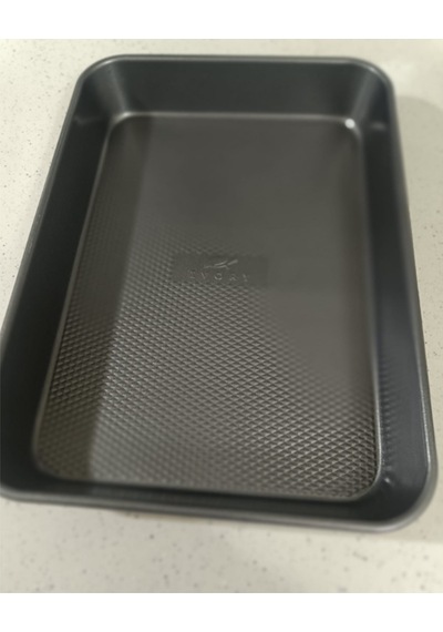 Derin Teflon Fırın Tepsisi 37x27 Cm Açık Gri