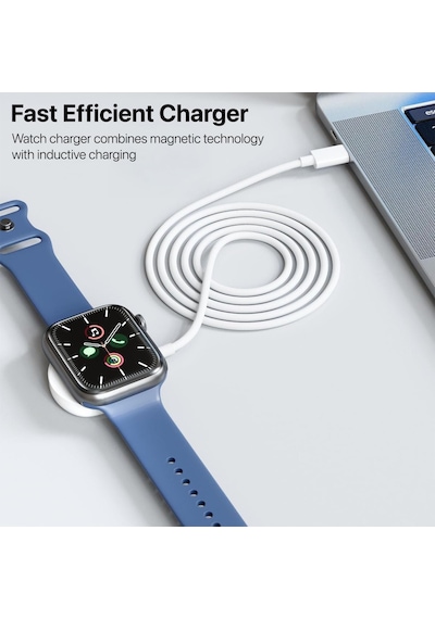 Caseonn Apple Watch Ultra Manyetik Type-c Hızlı Şarj Kablosu Beyaz