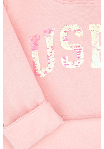 U.S. Polo Assn. Kız Çocuk Toz Pembe Payet İşlemeli Şardonlu Kapüşonlu Basic Sweatshirt 50314257-VR050 U.S. Polo Assn. Kız Çocuk Toz Pembe Payet İşlemeli Şardonlu Kapüşonlu Basic Sweatshirt 50314257-VR050