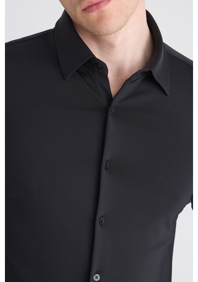 Twn Slim Fit Siyah Örme Gömlek 5ec02ad04259m Çok Renkli