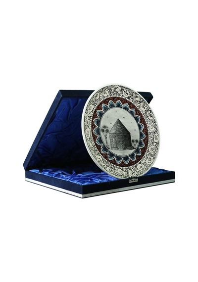 E38 El İşçiliği Çini Tabak Kümbet 25 Cm - 6418