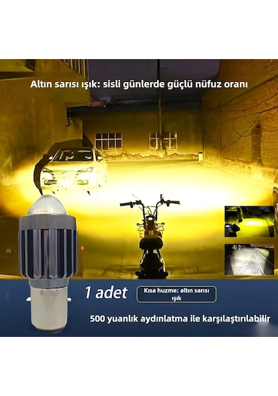 S2 Uyumlu Led Ampul Şimşek Etkili Sarı-beyaz Csp Led S2 Uzun Kısa Otomobil Araç Motosiklet Mercekli Far