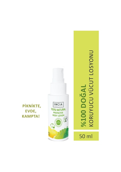 INCIA %100 Doğal Koruyucu Vücut Losyonu Sprey Yenidoğan Bebek Çocuk İçin Limon Okaliptus Vegan 50 ml