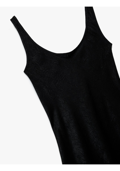 Koton Slim Fit Kolsuz U Yaka Kalın Askılı Uzun Saten Elbise Siyah 6wak80025uw Siyah Koton Slim Fit Kolsuz U Yaka Kalın Askılı Uzun Saten Elbise Siyah 6wak80025uw Siyah