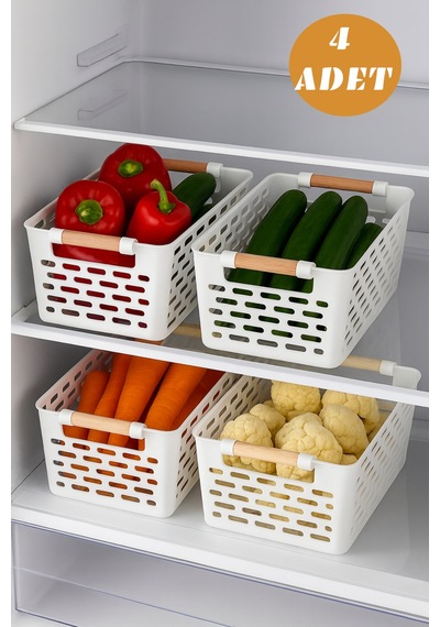 Buzdolabı Düzenleyici 4 Adet Plastik 8 X 26 Beyaz Tr Diğer
