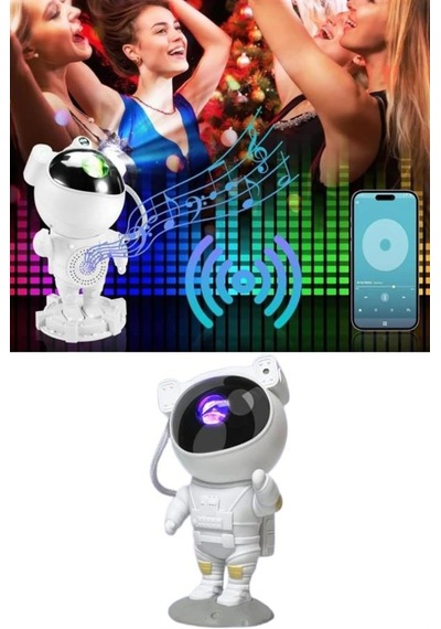 Projeksiyon - 299 - Astronot Lamba Speaker Sevimli Astronot - Shopılke - Bluetooth Hoparlör