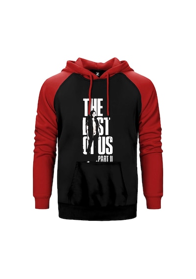 The Last Of Us Ellie Gamers Kırmızı Renk Reglan Kol Kapşonlu Sweatshirt Kırmızı