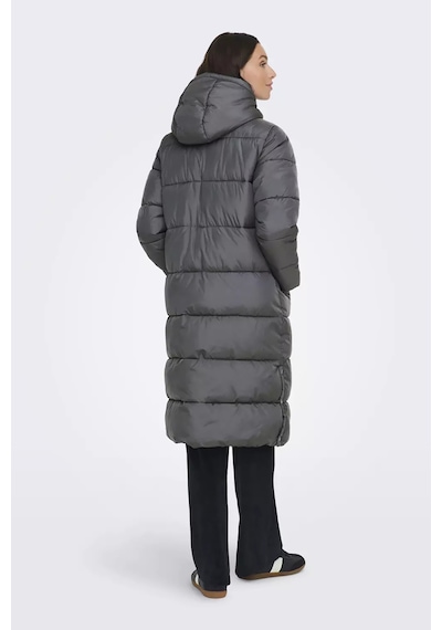 Only Kadın Onlmontana Kapüşonlu Uzun Şişme Mont 15226559 Gri Gri