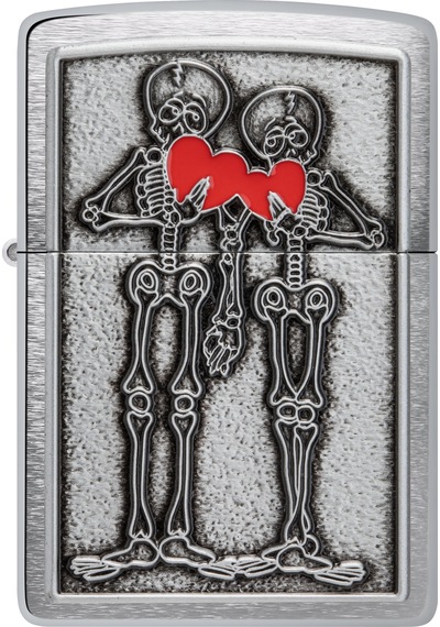 Zippo Couples Emblem Dizayn Çakmak Gri