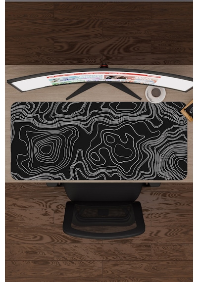Topography Kaymaz Dikişli Kauçuk Oyuncu Mousepad V5 - 90x40 Xxl Gaming Mouse Pad Fare Altlığı