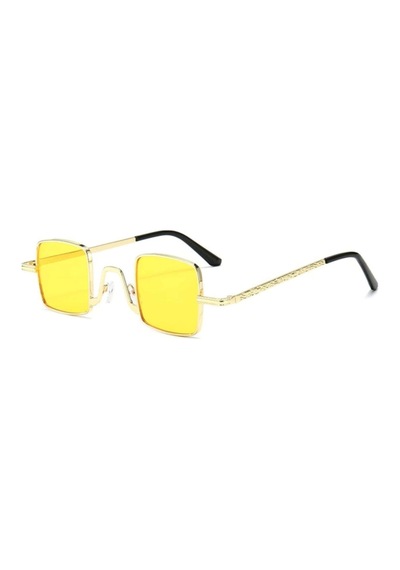 Orzo Kare Unisex Retro Güneş Gözlüğü Sarı