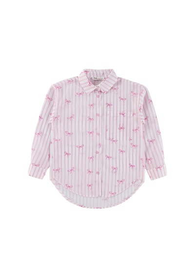 Civil Girls Fiyonk Baskılı 10-13 Yaş Gömlek - Pembe