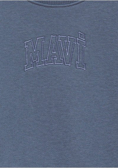 Mavi - Mavi Logo Baskılı Mavi Crop Sweatshirt 7s10078-70871 Mavi