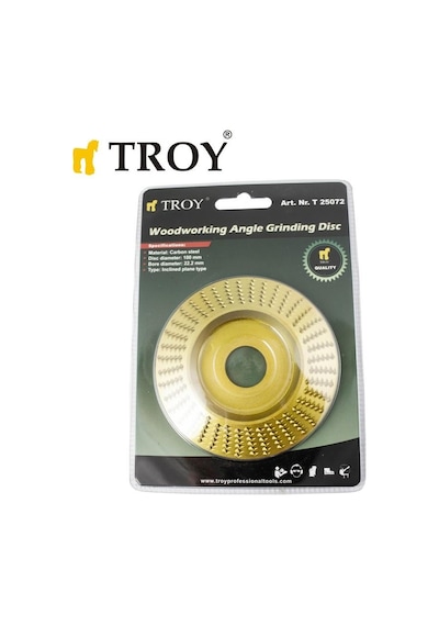 TROY 25072 Avuç Taşlamalar için Ahşap Törpü Diski, Konik