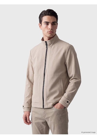 Lcwaıkıkı Classic Bej Regular Fit Dik Yaka Erkek Ceket