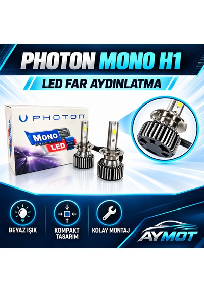 Photon Mono H1 12-24v +3 Plus Beyaz Led Far Ampulü Takımı