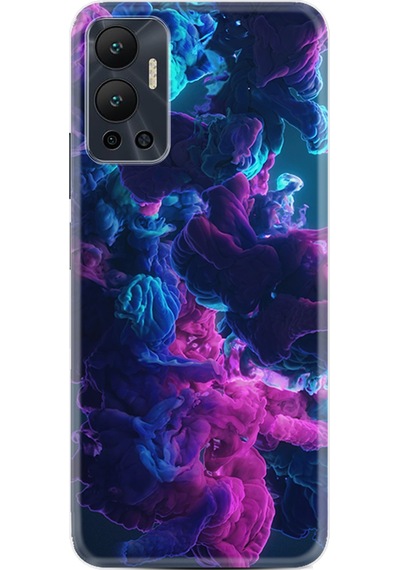 Infinix Hot 12 Kılıf Resimli Desenli Silikon Platinium Series Cloud Purple 1804