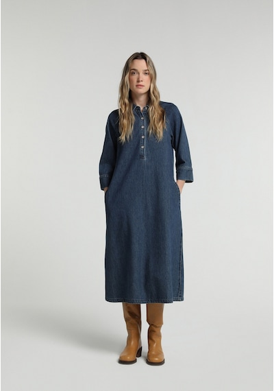 Colin's Colins Oversize Fit Düz Kadın Dark İndigo Denim ¾ Kol Elbise Cl1082843 Q1.v1 Dn45232