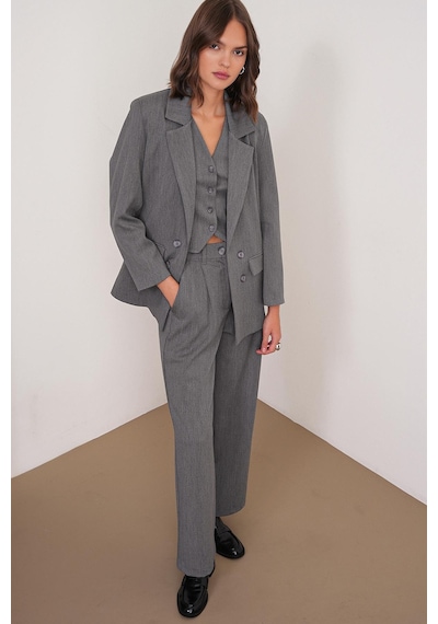 Mixray 4745 Kadın Oversize Blazer Ceket Antrasit
