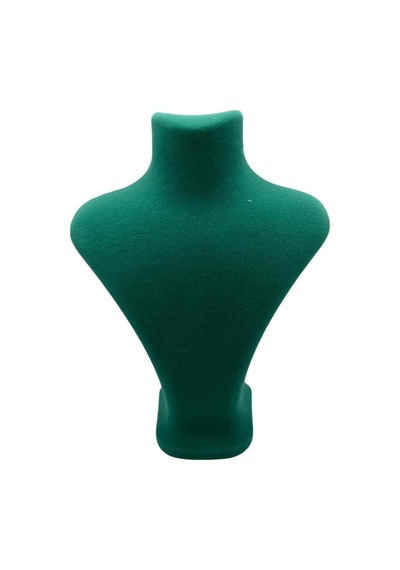 Yerli Üretim Londra Model Süet Kumaş Yeşil Renk 22/18 Cm Kolye Sergileme Mankeni Çok Renkli