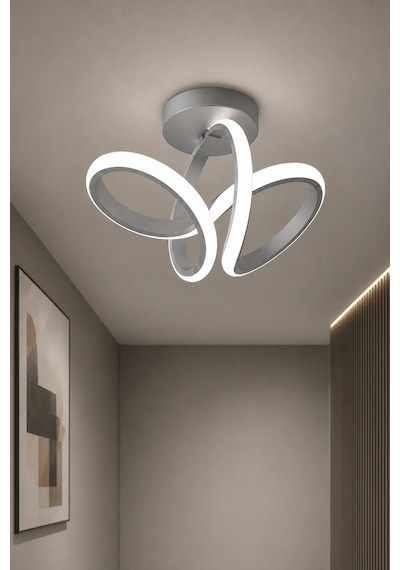AvizeGO Sion Led Plafonyer Avize Beyaz Işık Gri
