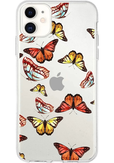 Apple Uyumlu iPhone 11 İle 1mm Slim Fit Water Color 2 Baskılı Şeffaf Kılıf Şeffaf