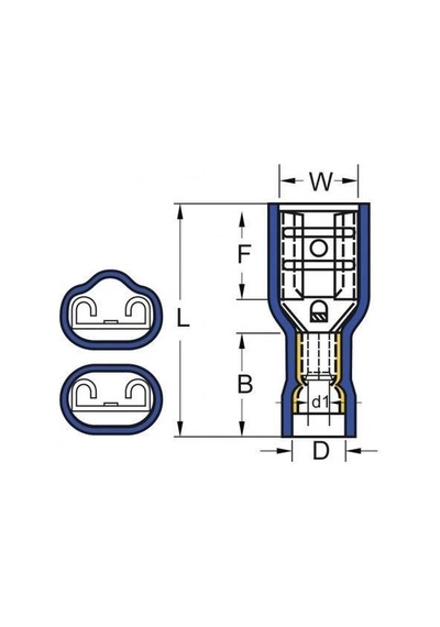 Pfd - 1638 0.5-1.5mm2 Tam İzoleli Polyamid Dişi Faston Kablo Ucu Kırmızı - 100 Adet