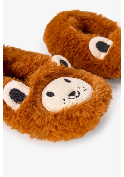 Penti Erkek Çocuk Kahverengi Lion Kedi Desenli Dokulu Patik Bn78