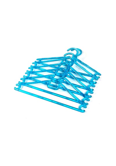 Askı Kristal Bebek Çocuk Askısı 6 Adetli Set Baloncuklu Mavi De102 Plastik Gri Diğer