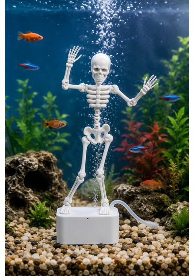 Dans Eden İskelet Akvaryum Hava Taşı Dekoru Hareketli 3d Baskı