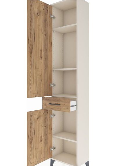 Arges Dolap 4 Raflı Tek Çekmeceli 2 Kapaklı 44x30x221 Aytaşı-çam Aytaşı