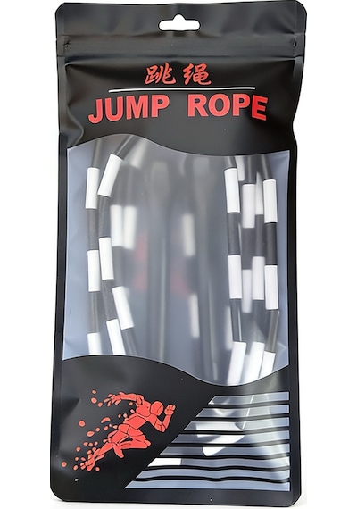 Evapera Profesyonel Boncuklu Speed Rope Atlama İpi Hızlı Dönüş Fitness Crossfit Boks Fitness Her Yaş İçin Siyah-beyaz