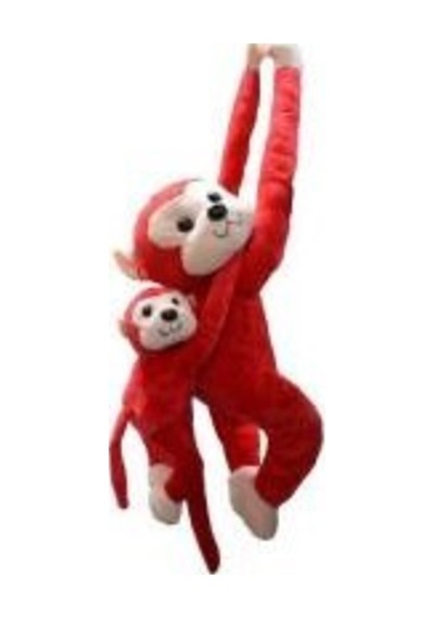 Sesli Işıklı Maymun Yavrulu Peluş Çok Renkli