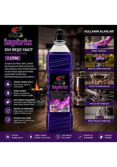 Jix Yakacak İspirto İspirix Sıvı Reşo Yakıt 1l